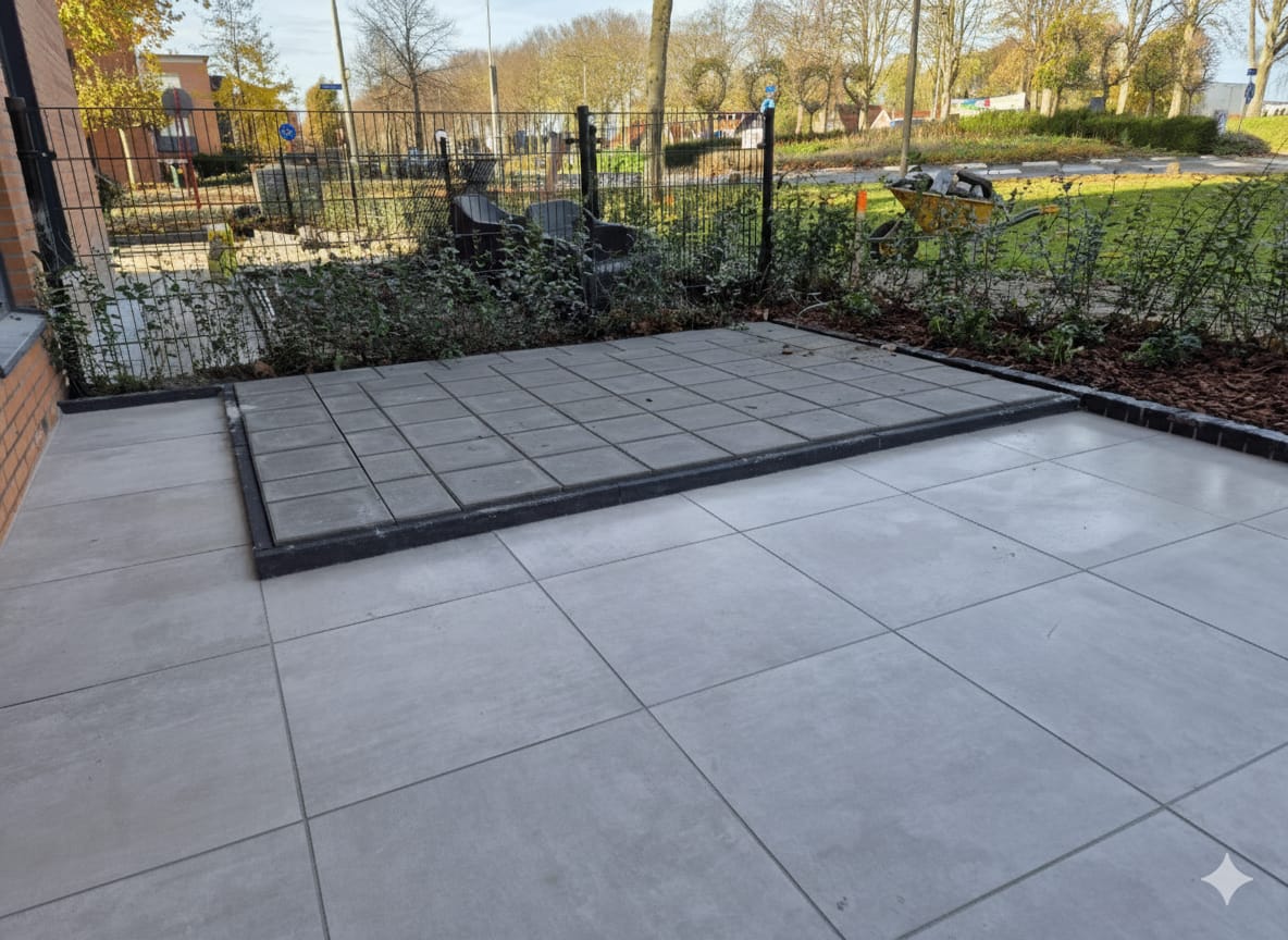 Afbeelding van project Onderhoudsarme tuin met keramische tegels in Oud-Beijerland