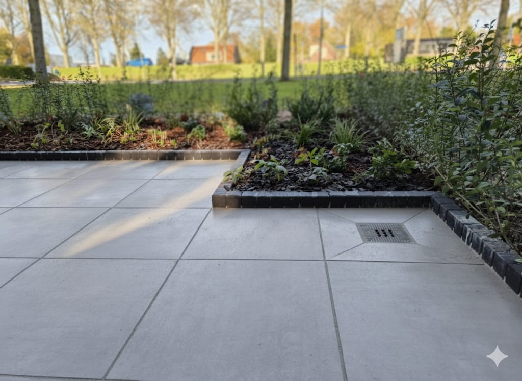 Afbeelding van project Onderhoudsarme tuin met keramische tegels in Oud-Beijerland